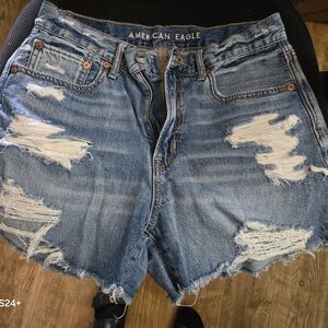 American Eagle Outfitters Distressed Blue Jean Shorts